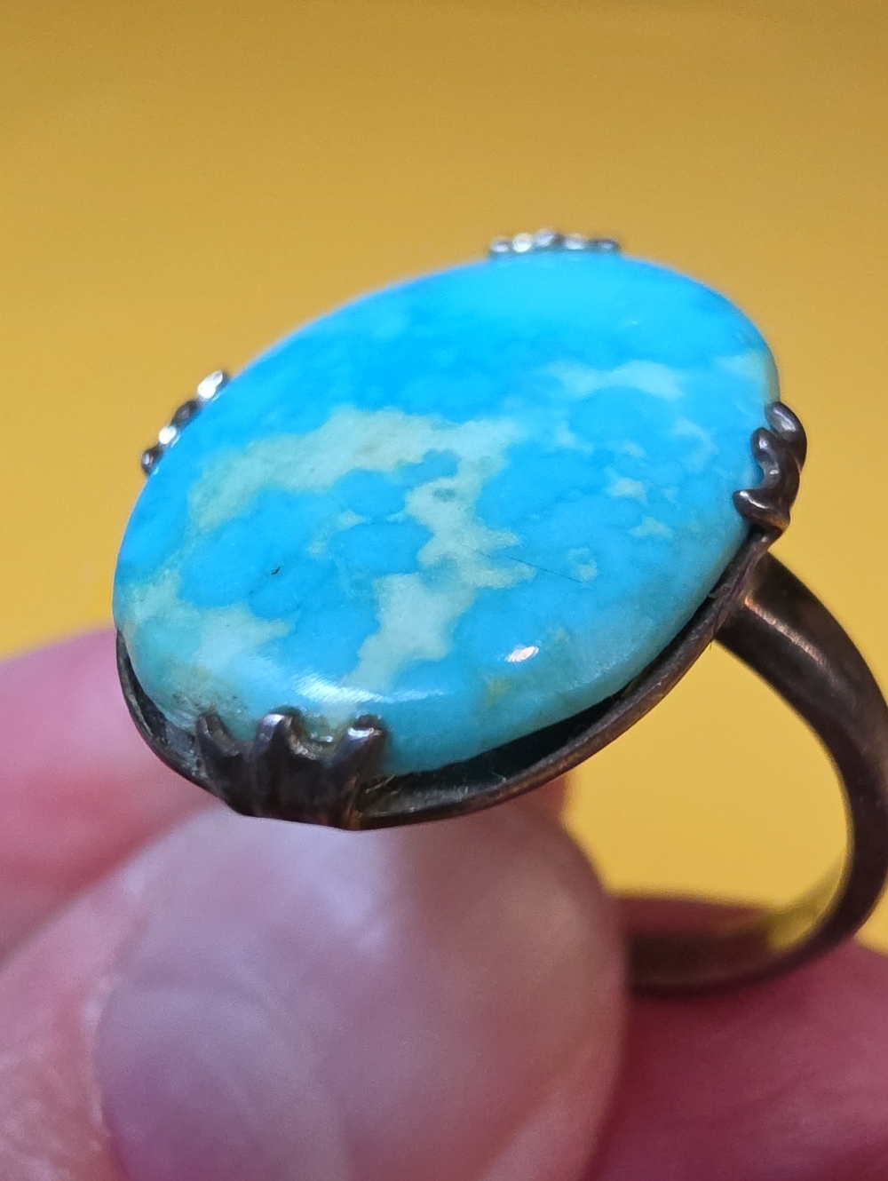 Vintage Clark & Coombs Mid-Century Sterling Silver & Turquoise Ring ▪︎ Lovely!